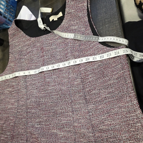 LOFT Textured Sleeveless Midi Dress Red, white, black - Picture 5 of 9